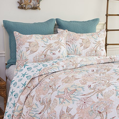 C&F Home Key Biscayne Quilt Set, Full/Queen, Tan