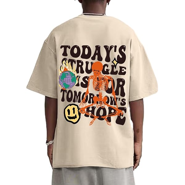 Werbavi Vintage Graphic Tees for Men Oversized Floral Letter Print 