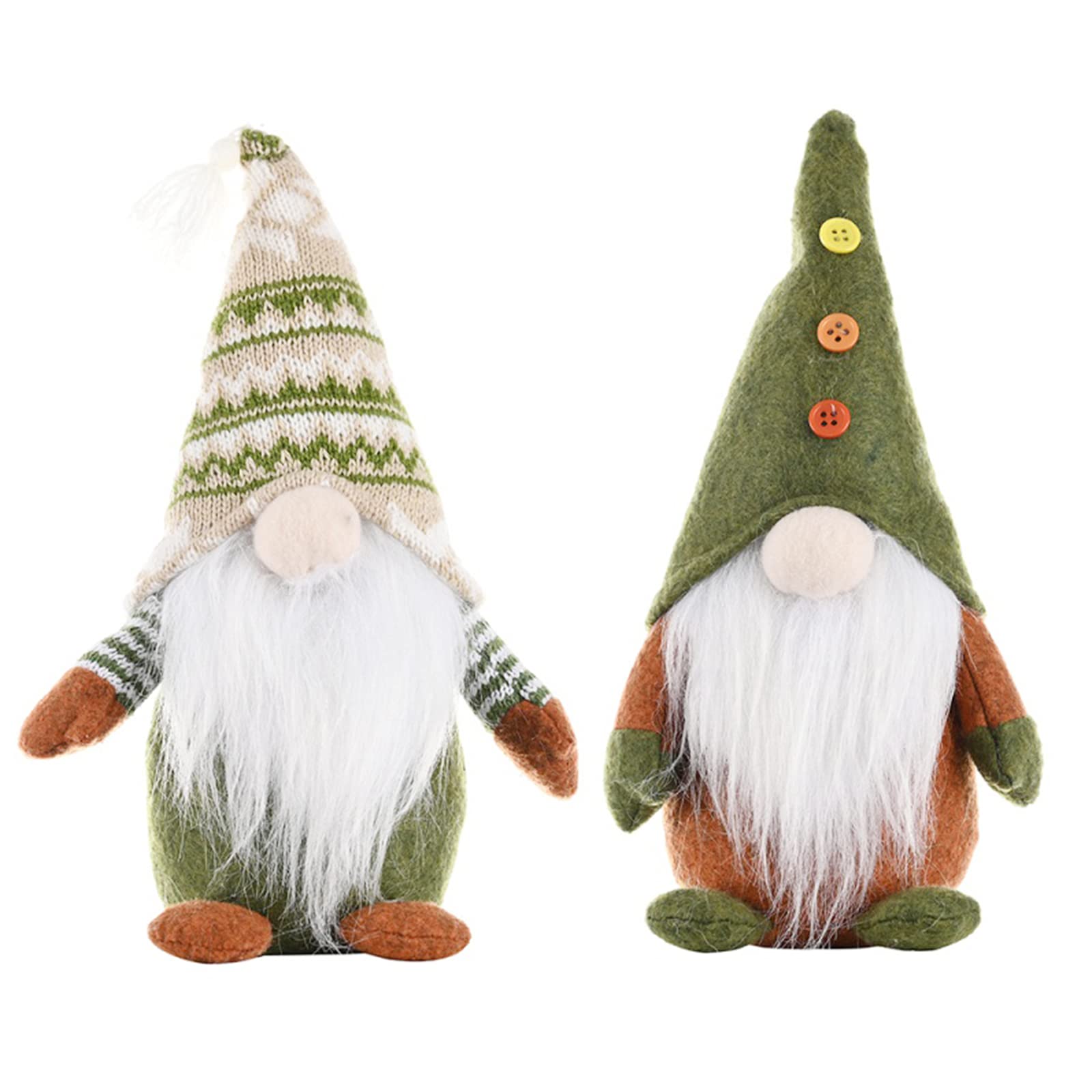 TSLBW 2 Pieces Christmas Plush Gnomes Swedish Xmas Decorations Santa Plush Ornament Tomte Knitted Faceless Doll Elf Ornaments For Home Holiday Table Fireplace Christmas Decorations Gifts