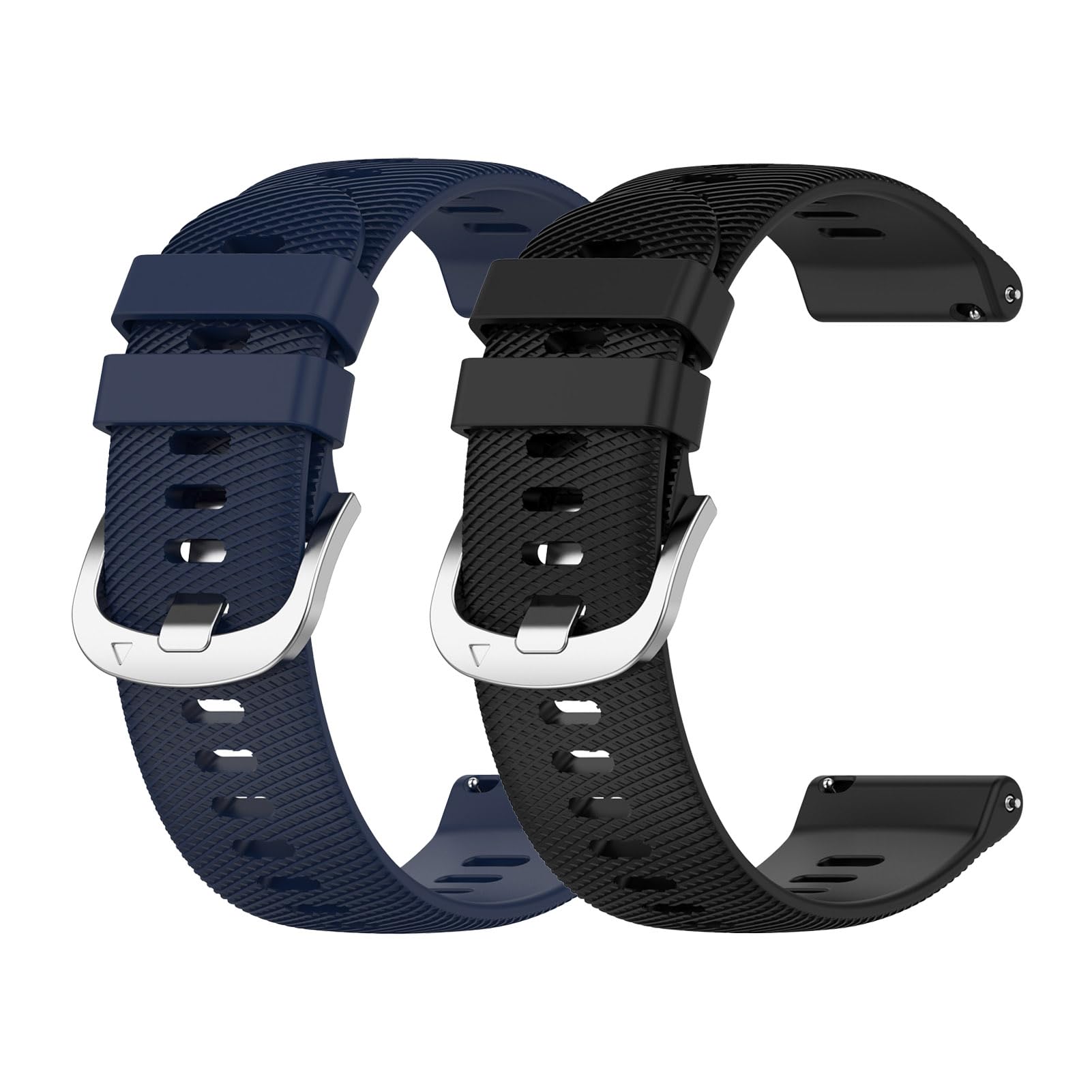 Garmcool 2 Pack 18mm Watch Strap Compatible for Garmin Venu 2S/Venu 3S/Vivoactive 4S/Forerunner 255S/Vivomove 3S, Silicone Sport Straps Black, Blue for Women Men (Strap Only)