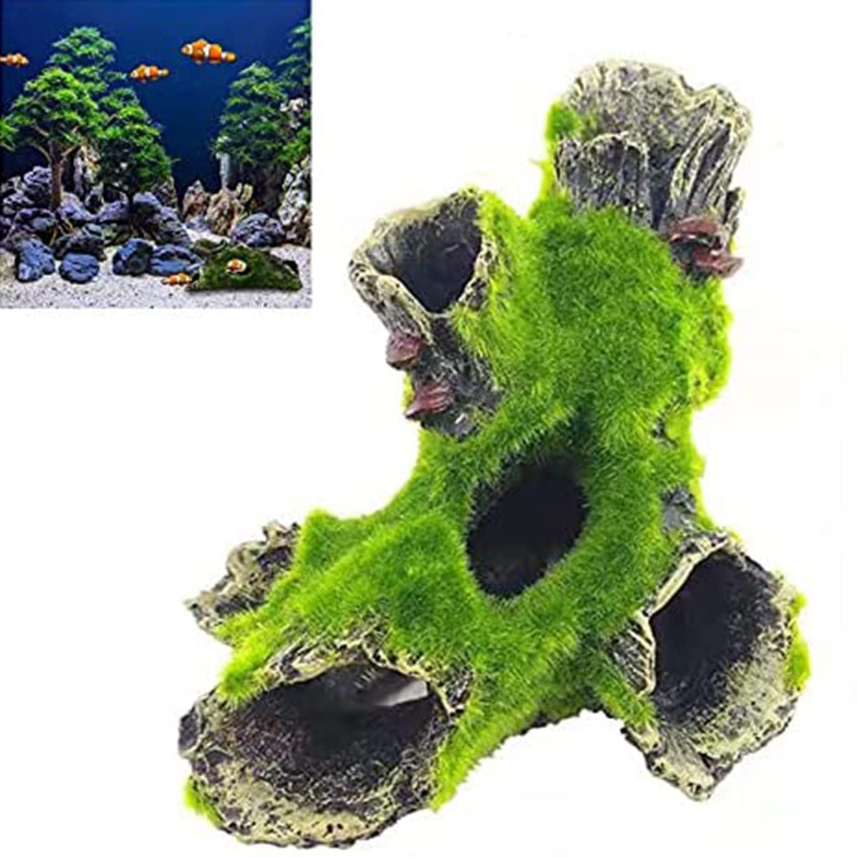 JINJUMEI Aquarium Rock Cave Decoration, Aquarium Decoration, Resin Aquarium Accessories, Natural Habitat Ornament for Aquarium, Small Fish Hideout, Resin Cave