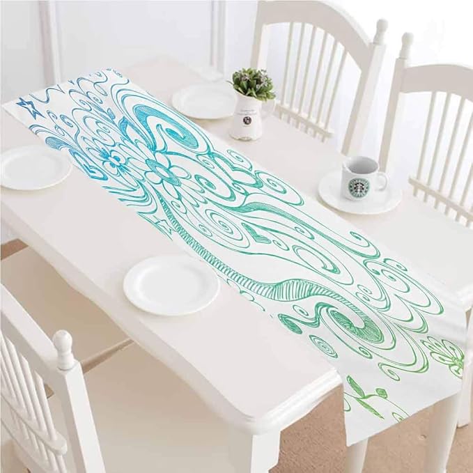 Amazon Com Flowers Table Runner Dresser Scarves Rainbow Colored