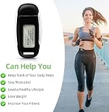 Flintronic 3D Pedometer USB Rechargeable Real Time Steps Black view 5
