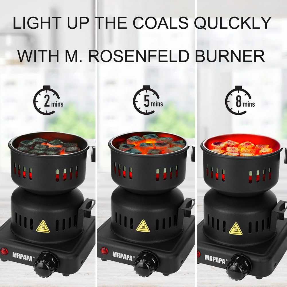 MRPAPA Electric Charcoal Starter, Electric Stove ETL Approved Durable Multipurpose Electric Stove,Overheat Protection Hookah Coconut Coals Burner