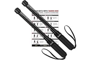 Weighted Cordless Battle Ropes, Heavy Duty Portable Wireless Workout Equipment for Home Gym with Foam Grips, Exercise Videos 