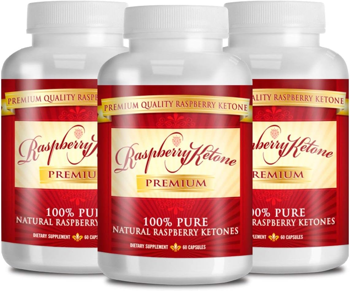 Raspberry Ketone Premium: 100% Pure Raspberry Ketones - 500mgs - 180 Capsules - 3 Month Supply - Quick Fat Burner