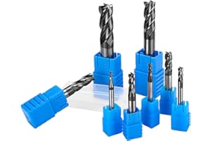 PTPTRATE End Mill Set Metric CNC Milling Cutter Union Butterfield Tungsten 4 Fultes accupro Carbide Rotary Bits Tool Straight Shank 2-12mm 8pcs