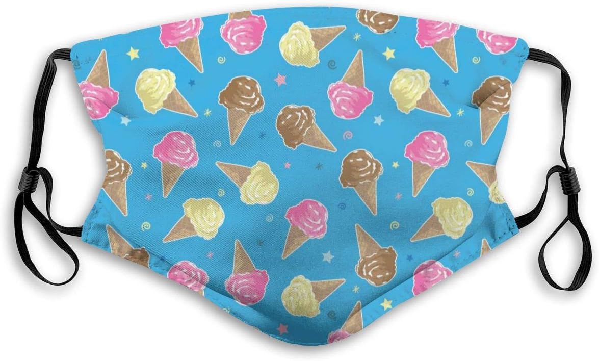 BLACK SP Color Ice Cream Washable and Reusable Mouth with Replaceable Activated Carbon Filter Warm Windproof Face