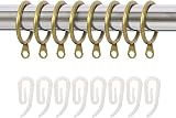 tonyg-p 20 Pack Metal Curtain Rings with Plastic Hooks 30mm Inner Diameter Brass view 4
