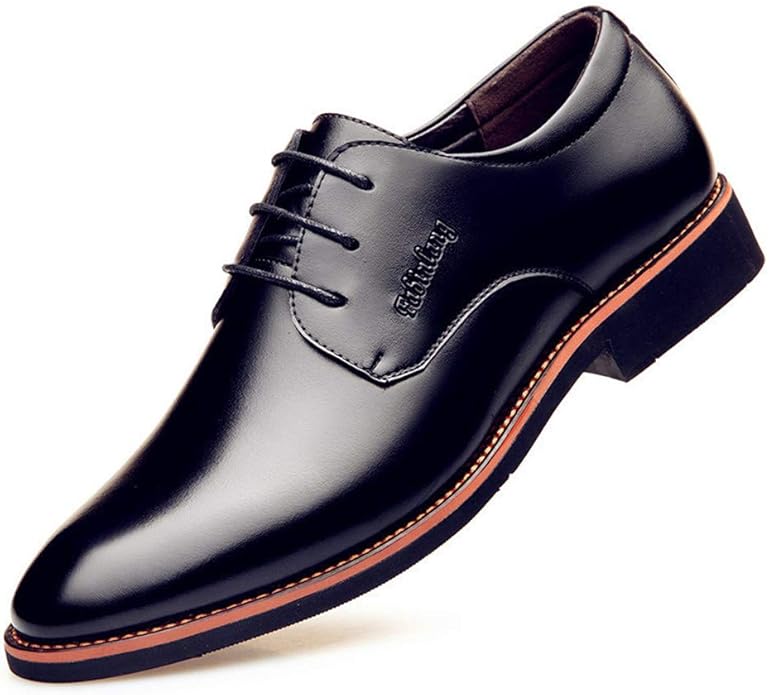 Mens Dress Shoes Office Party Wedding Leather Pointed Toe Derby Oxford