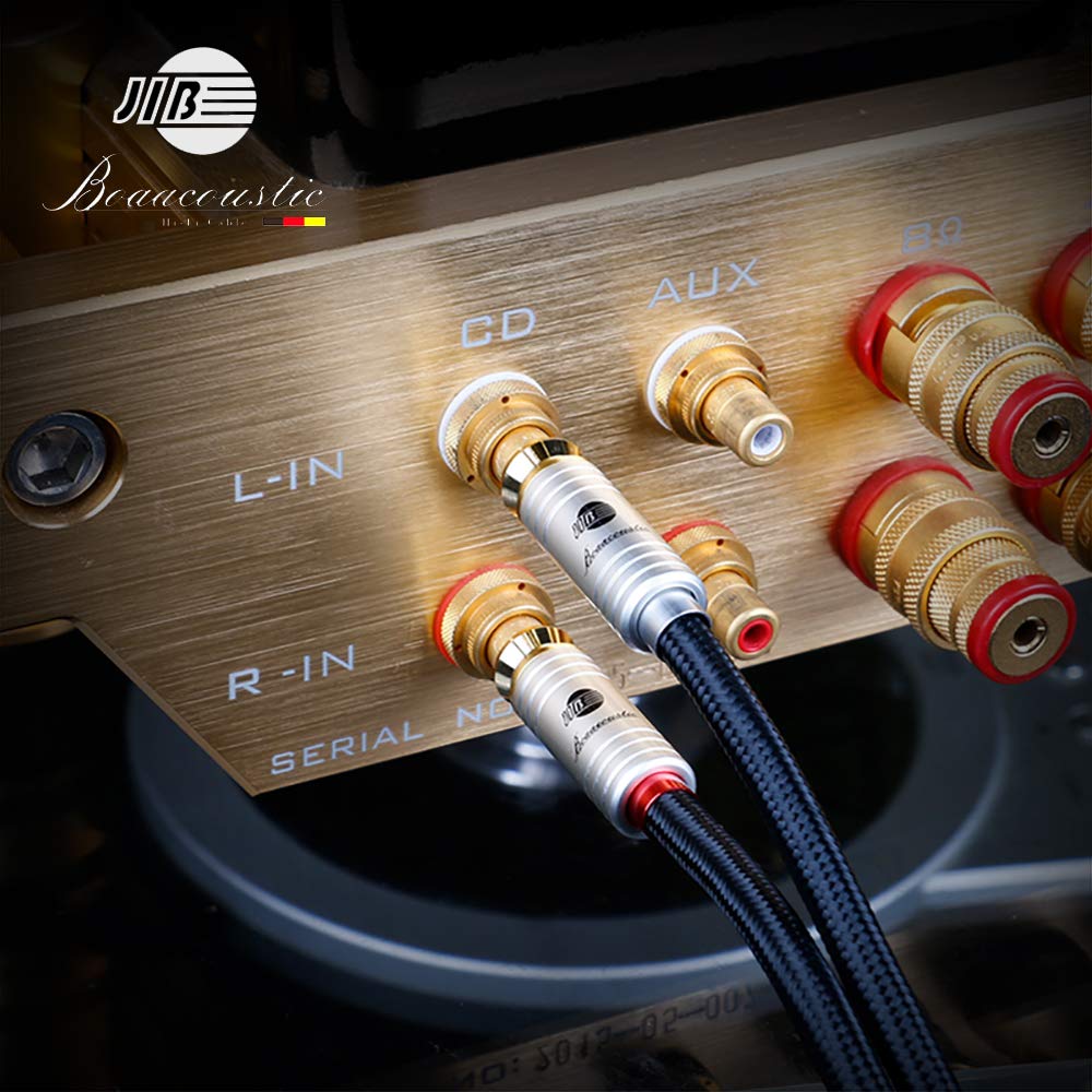 BOAACOUSTIC JIB 4N OFC HiFi 3.5mm Male to 2 RCA Male Audio Auxiliary Stereo Y Splitter Adapter Cable - 6ft/2M