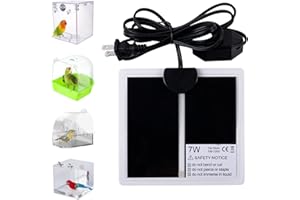 CAPUCA Bird Bath cage Heater - 7W Parakeet Bath Heater with Thermostatic Control Bird Heater for Bath Cage-Black 5.5X5.9 Inches