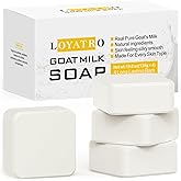 LOYATRO Goat Milk Soap Bar 4.8 oz (4 Bars) For Dry Sensitive Skin. Natural Soap For Women, Men, Kids & Baby. Great For Face & Body