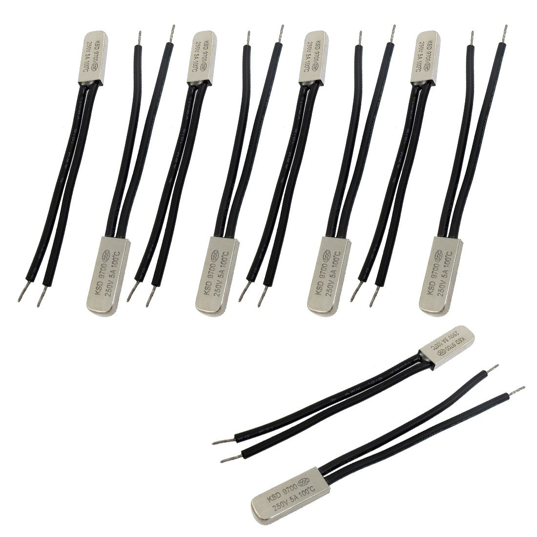 sourcing map 10 Pcs Bimetal Temperature Control Switch Thermostat 100C N.C KSD9700