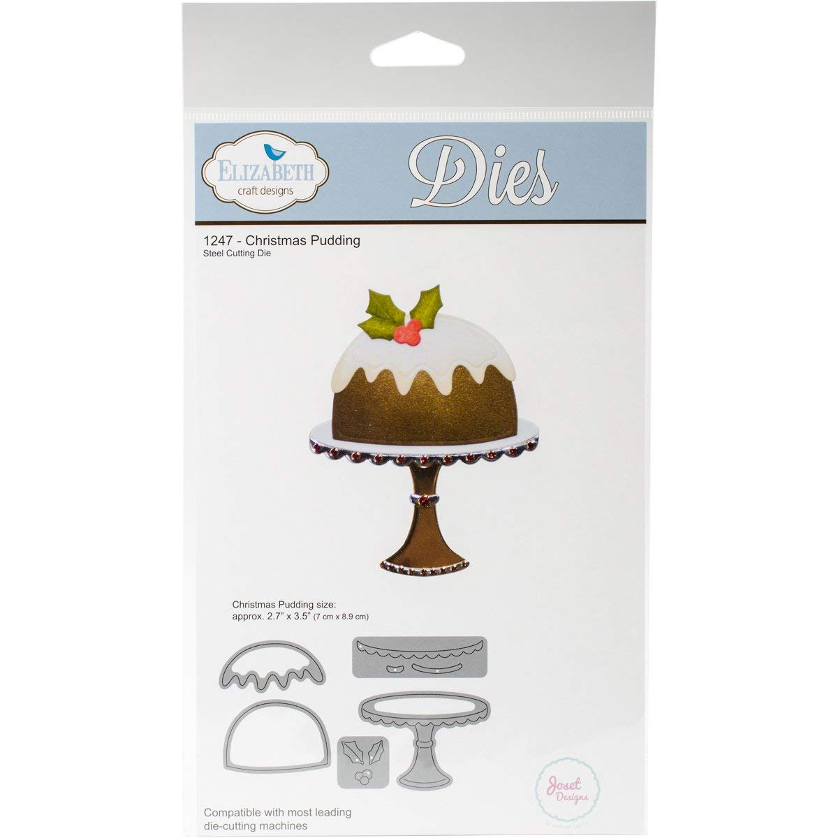 Elizabeth Craft Designs Christmas Pudding Die, Metal, Grey, 26.1 x 15 x 0.2 cm