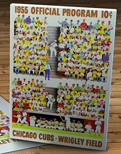 1955 Vintage Chicago Cubs Baseball Program - Wrigley Field - Canvas Gallery Wrap - 12 x 16