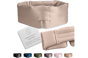 COLORADO HOME CO SUNDAYSILKS™ | Adjustable Silk Sleep Mask for Side Sleeper | Cloud-Like Comfort, Weighted for Deep Sleep | Soft Sleep Face Mask for Women & Men, Full Blackout, Cooling Silk Eye Mask for Sleeping