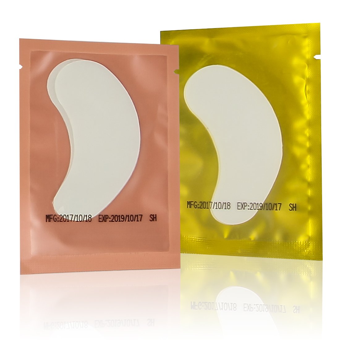 Eye Gel Pads 100 Pairs Set Lint Free Gel Eye Patch for Lash Extension Makeup False Eyelash Professional Under Eye Gel Pads 5 Colors Eye Mask Beauty Tool by LK LANKIZ