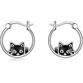 Animal Hoop Earrings Sterling Silver Cute Animal Hoop Earrings Jewelry Gifts for Women