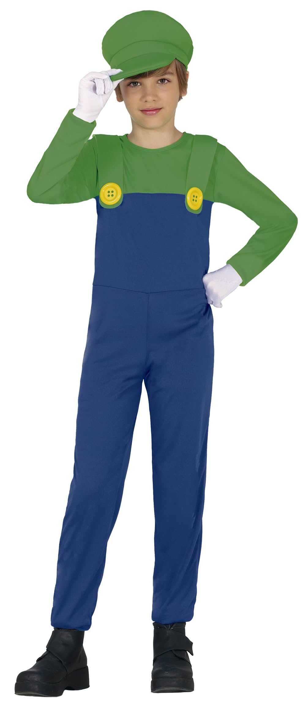 FIESTAS GUIRCA Green Train Driver Boys Fancy Dress Costume - Mechanic Plumber Jumpsuit with Hat - Kids Fancy Dress Costumes Boys 5-6 years