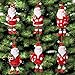 Prextex Pack of 6 Painted Santa Christmas Tree Ornaments for Unique Christmas Decoration