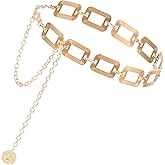 Teaaha 1PCS Gold Waist Chain Belt for Women Ladies, Womens Chunky Waist Chains Gold Plated Metal Belly Link Belts Chain Jewel
