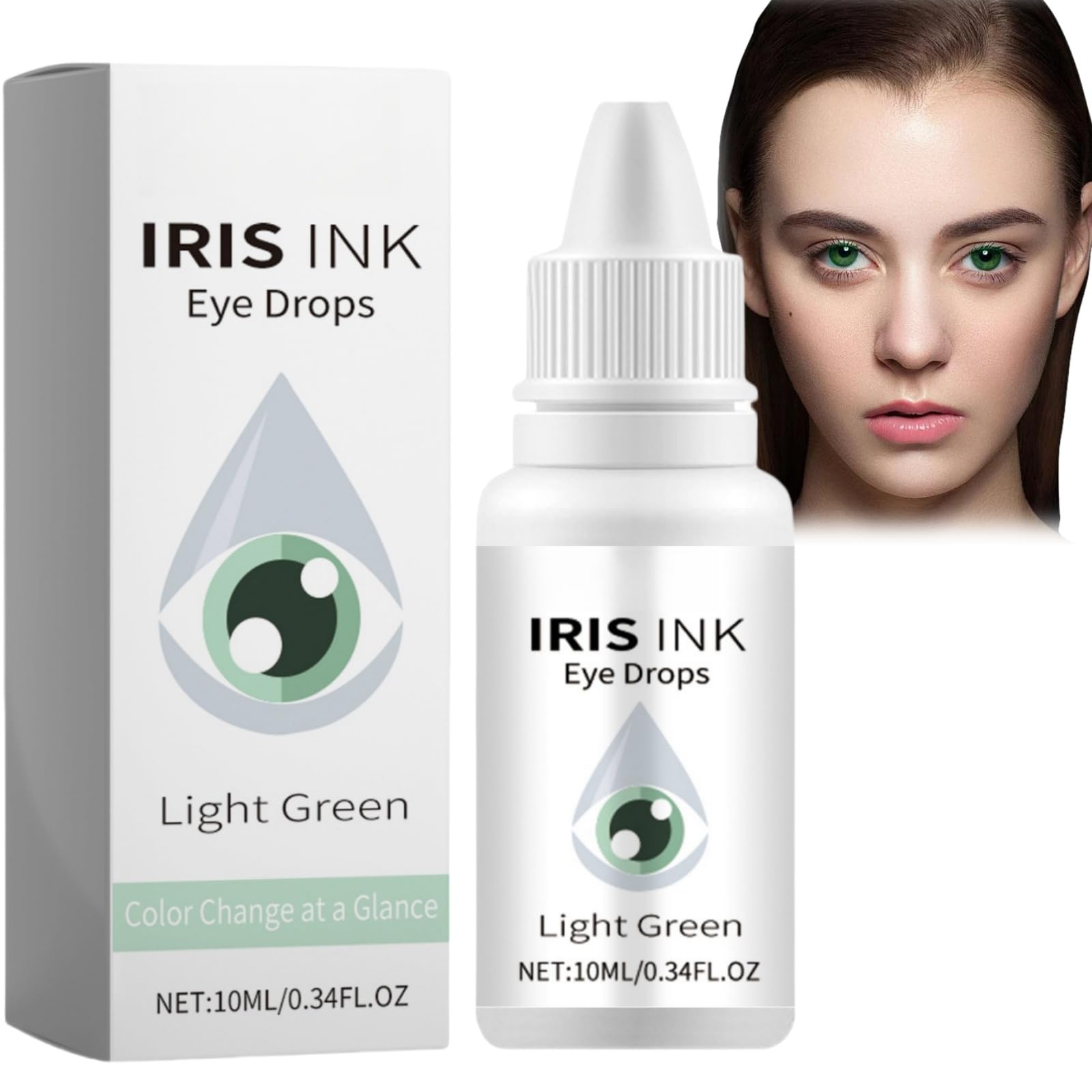Fancy Drops Eyes Colour,Dazzling Eye Drops,Color Changing Eye Drops,Eye Color Changing Drops,Irisink Eye Drops,Eye Brightening Drops,Change Eye Color,Natural Moisturising Eye Drops for Dry Eyes(Green)