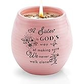 Sister Birthday Gifts, Sisters Christmas Gifts from Sister, Handmade Ceramic 8oz Soy Wax Lavender Scented Candles, Sisters Candle Gift for Soul Sisters Best Friend BFF Bestie