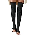 Leoparts Women's Extra Long Stirrup Leg Warmers Winter Knitted Over Knee Thigh High Footless Socks