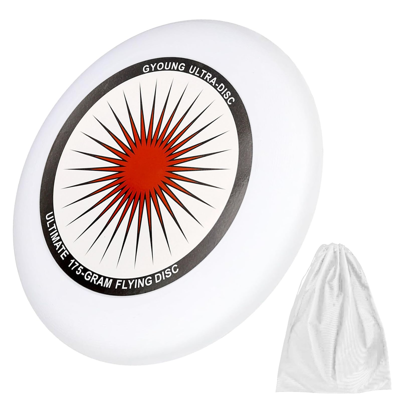 175g Outdoor competitive frisbee, ultimate frisbee, professional frisbee with spin, organic ultimate frisbee outdoor fun sport for casual players and professionals (storage bag)-A