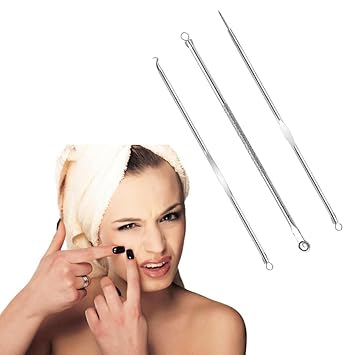 3 Stuck Profi Edelstahl Pickel Popper Tool Behandlung Mitesserentferner Aknebehandlung Amazon De Beauty