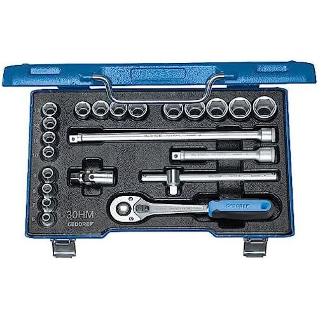 GEDORE 30 HMU-10 Socket Spanner Set 3/8 Inch 22-Piece Hexagonal 6-22 mm 1 Piece