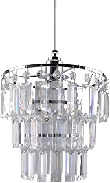 SHINY STAR Crystal Light Shade Modern Chrome Chandelier 3 Tiers PS02CLR view 2