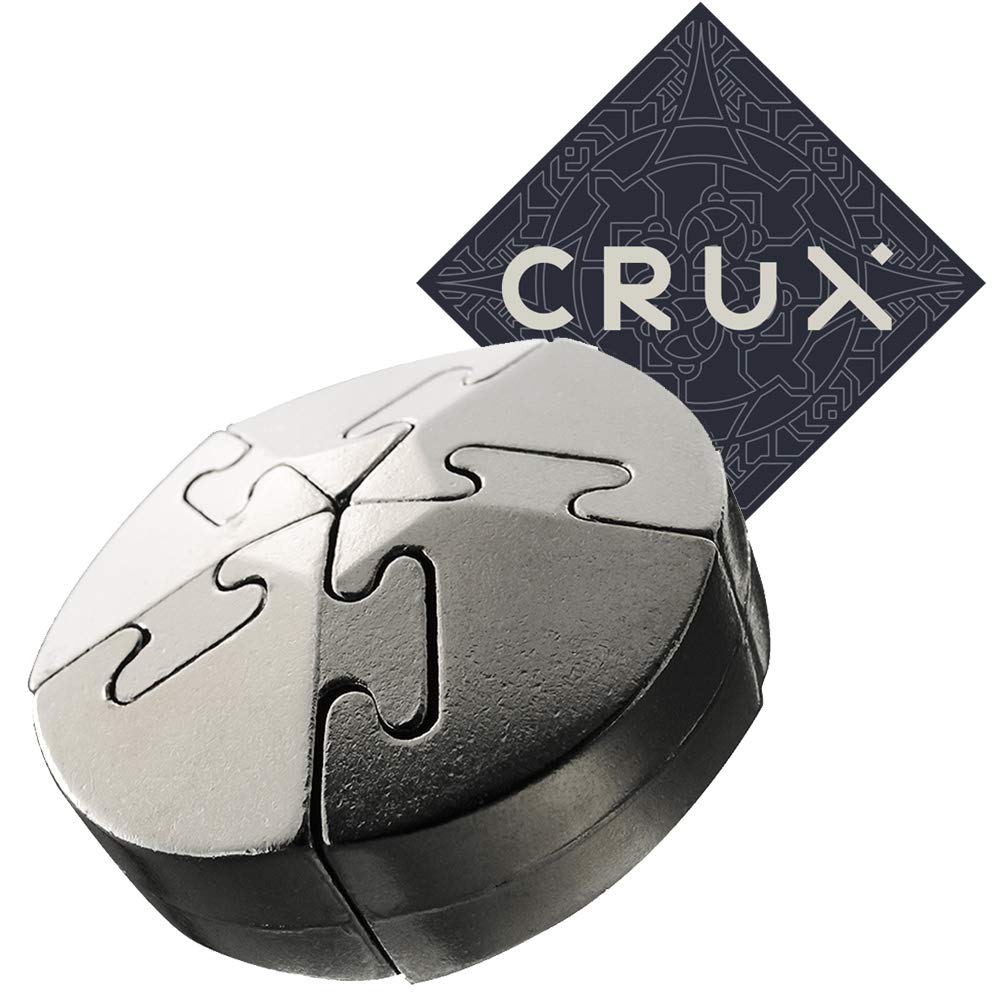 Hanayama Cast Spiral Puzzle - Level 5 of 6 - Difficult Puzzle - Includes Crux Sticker