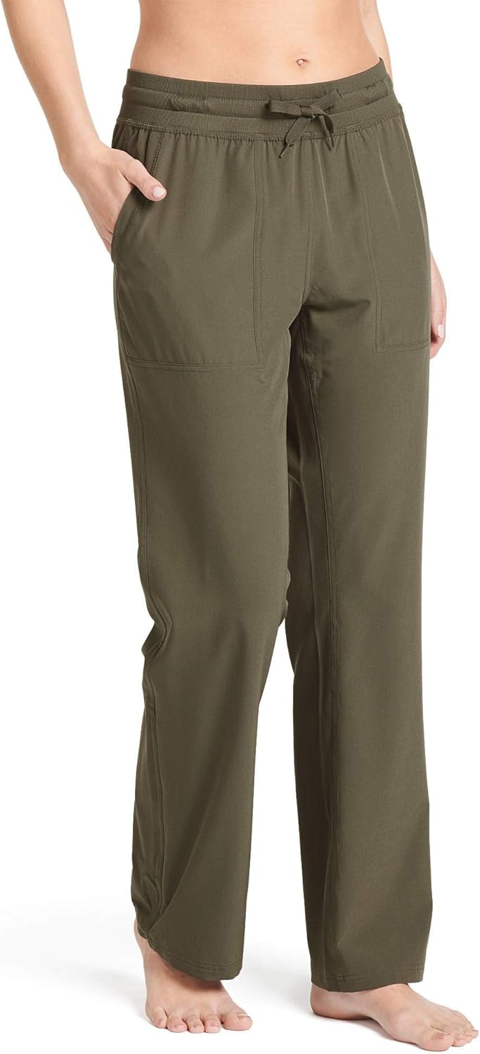 Jockey Women's Activewear Adjustable Ankle Pant, Green Leaf, M Amazon