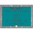 ARCHES Aquarelle – Block of 10 Sheets 26 x 36 cm Glued on 4 Sides – 640 g/m² – Satin Grain, Natural White, 4 Free Edges