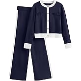 LILLUSORY Womens Lounge Sweater Sets 2 Piece Set Matching Cardigan Sweaters and Wide Leg Pants Fall Outfits 2026 Fashion
