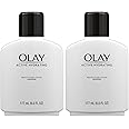 Face Moisturizer by Olay, Active Hydrating Beauty Moisturizing Lotion, 6 fl oz (Pack of 2)