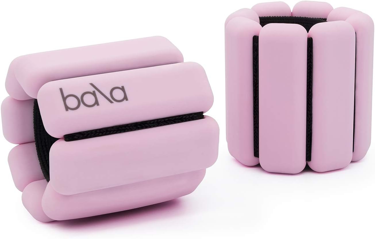 Bala Bangles | As Seen on Shark Tank | Fully Adjustable Wearable Wrist & Ankle Weights | Yoga, Dance, Barre, Pilates, Cardio, Aerobics, Walking | 1 Pound Each, 2 Per Set