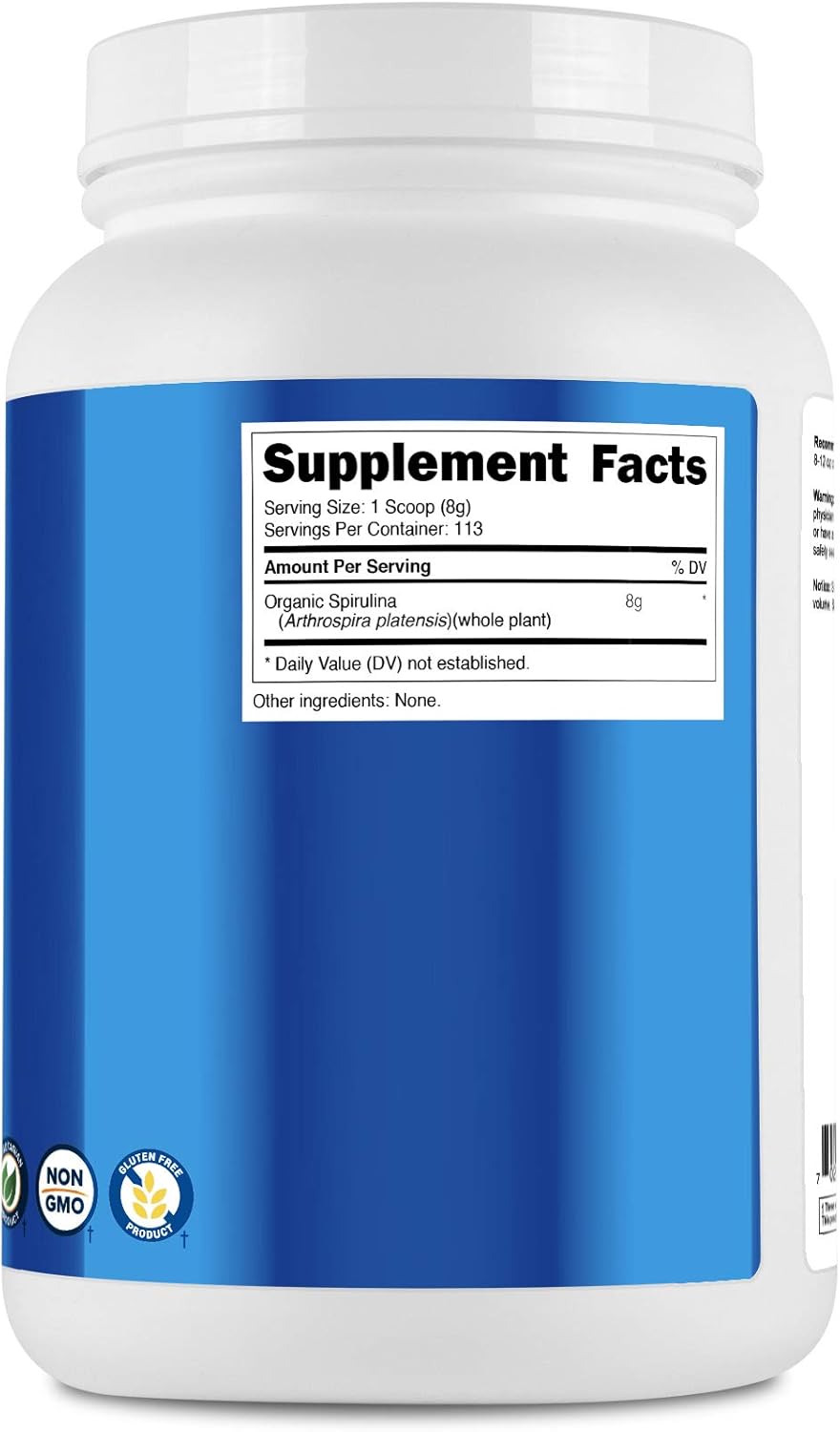 Nutricost Organic Spirulina Powder 2 Pounds - Pure, Certified Organic Spirulina: Health & Personal Care