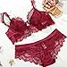 Bluewhalebaby Women's Sexy Push Up Embroidery Lace Bra and Panties Lingerie Set (Suspender Garter Belt & Stockings Optional)