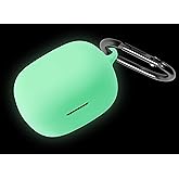Geiomoo Silicone Case for Anker Soundcore P20i, Anker Soundcore R50i, Protective Cover with Carabiner (Luminous Green)