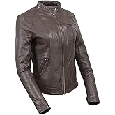 Milwaukee Leather Vintage SFL2811 Women's Black Zipper Front Motorcycle Casual Fashion Leather Jacket