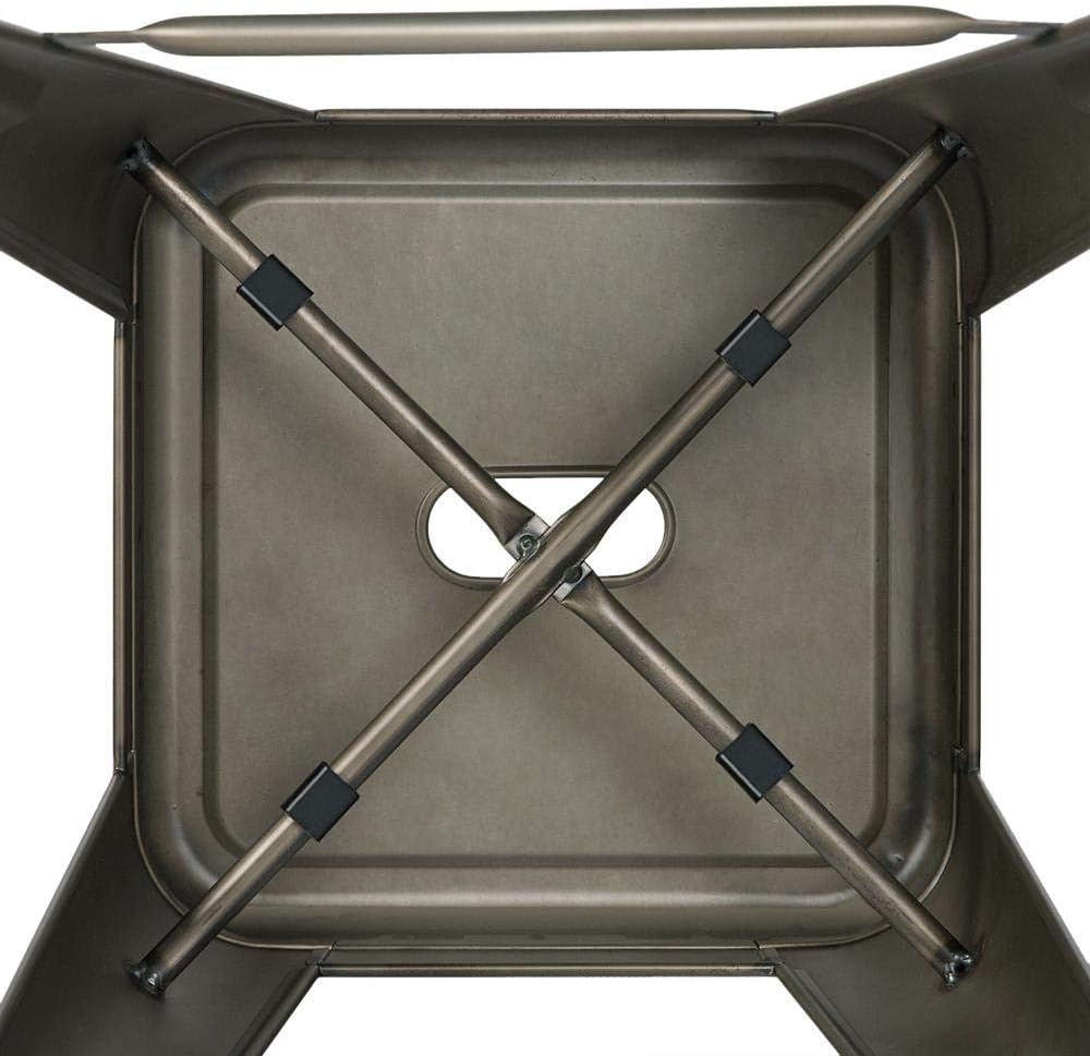 YAHEETECH 24inch Metal Bar Stools Counter Height Barstools Set of 4 High Backless Industrial Stackable Metal Chairs Indoor/Outdoor, Gun Metal: Furniture & Decor