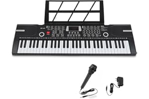 MIZAYI 61 keys keyboard piano, Electronic Digital Piano with Built-In Speaker Microphone, Sheet Stand and Power Supply, Portable piano Keyboard Gift Teaching for Beginners