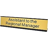 Toplusesse Assistant to the Regional Manager Desk Sign Gold Funny Office Novelty Nameplate Office Decor Desk Plaque Men Women Gift