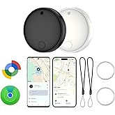 Dual System Smart Anti-Loss Device, 2-Pack, for iOS and Android, Smart Bluetooth Tracker and Item Locator for Keys, Backpacks, Luggage, Wallets, Features dustproof and Waterproof Design.