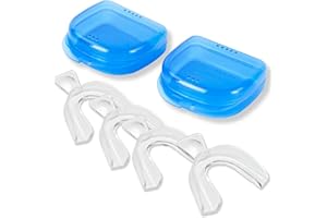 Lumeeno Moldable Teeth Whitening Trays for Gel Customizable Dental Mouth Guards - Compatible with Opalescence and All Gels - 4 Trays & 2 Storage Cases Thin, Trimmable, BPA-Free
