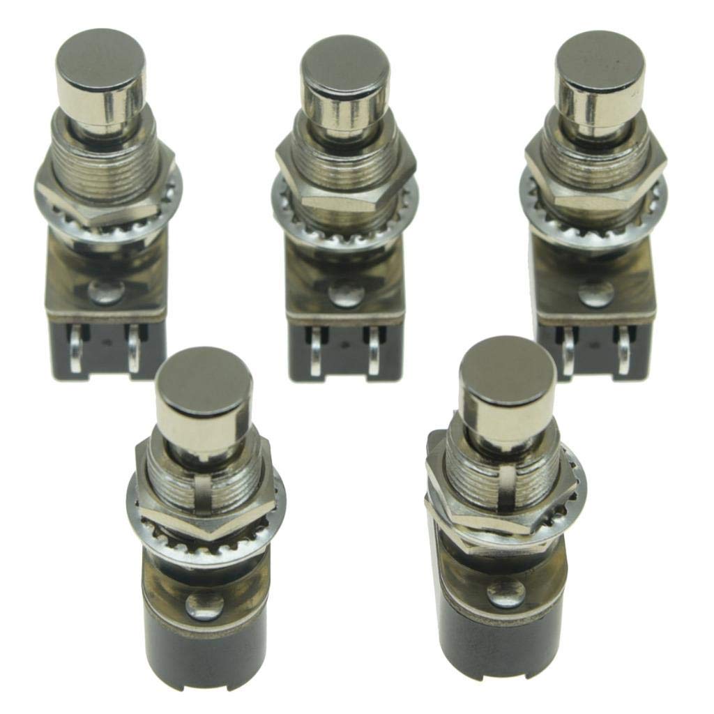 Dopro Pack of 5 OFF-(ON) SPST Momentary Soft Touch Push Button Electric Guitar Effects Switch Pedal Footswitches