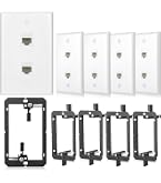 12 Port Ethernet Wall Plate Cat6 Jack RJ45 Keystone Cables Inline